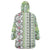 Hawaii Makahiki Turtle Wearable Blanket Hoodie Green Tapa Pattern - Polynesian Pride