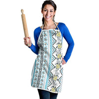 Hawaii Makahiki Turtle Apron Blue Tapa Pattern - Polynesian Pride