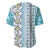 Hawaii Makahiki Turtle Baseball Jersey Blue Tapa Pattern - Polynesian Pride