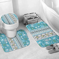 Hawaii Makahiki Turtle Bathroom Set Blue Tapa Pattern - Polynesian Pride