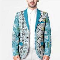 Hawaii Makahiki Turtle Blazer Blue Tapa Pattern - Polynesian Pride