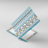 Hawaii Makahiki Turtle Canvas Wall Art Blue Tapa Pattern - Polynesian Pride