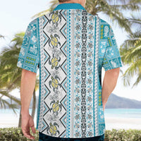 Hawaii Makahiki Turtle Hawaiian Shirt Blue Tapa Pattern - Polynesian Pride