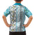 Hawaii Makahiki Turtle Kid Hawaiian Shirt Blue Tapa Pattern - Polynesian Pride