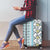 Hawaii Makahiki Turtle Luggage Cover Blue Tapa Pattern - Polynesian Pride