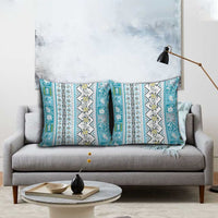 Hawaii Makahiki Turtle Pillow Cover Blue Tapa Pattern - Polynesian Pride