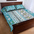 Hawaii Makahiki Turtle Quilt Bed Set Blue Tapa Pattern - Polynesian Pride