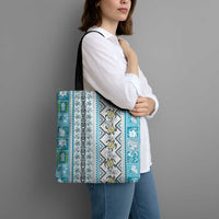 Hawaii Makahiki Turtle Tote Bag Blue Tapa Pattern - Polynesian Pride