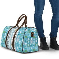 Hawaii Makahiki Turtle Travel Bag Blue Tapa Pattern - Polynesian Pride