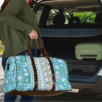 Hawaii Makahiki Turtle Travel Bag Blue Tapa Pattern - Polynesian Pride