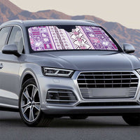 Hawaii Makahiki Turtle Auto Sun Shade Violet Tapa Pattern - Polynesian Pride