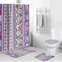 Hawaii Makahiki Turtle Bathroom Set Violet Tapa Pattern - Polynesian Pride