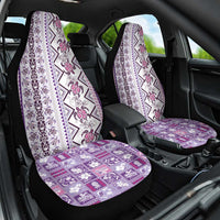 Hawaii Makahiki Turtle Car Seat Cover Violet Tapa Pattern - Polynesian Pride