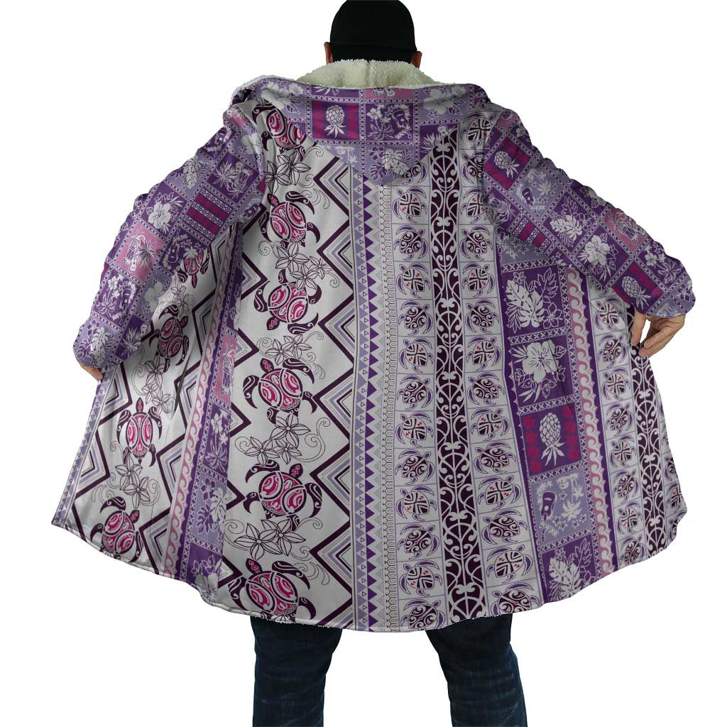 Hawaii Makahiki Turtle Cloak Violet Tapa Pattern - Polynesian Pride