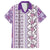 Hawaii Makahiki Turtle Family Matching Off Shoulder Maxi Dress and Hawaiian Shirt Violet Tapa Pattern - Polynesian Pride