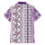 Hawaii Makahiki Turtle Family Matching Off Shoulder Maxi Dress and Hawaiian Shirt Violet Tapa Pattern - Polynesian Pride