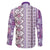 Hawaii Makahiki Turtle Family Matching Summer Maxi Dress and Hawaiian Shirt Violet Tapa Pattern - Polynesian Pride