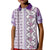 Hawaii Makahiki Turtle Kid Polo Shirt Violet Tapa Pattern - Polynesian Pride