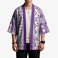Hawaii Makahiki Turtle Kimono Violet Tapa Pattern - Polynesian Pride