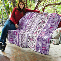 Hawaii Makahiki Turtle Quilt Violet Tapa Pattern - Polynesian Pride