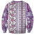 Hawaii Makahiki Turtle Sweatshirt Violet Tapa Pattern - Polynesian Pride