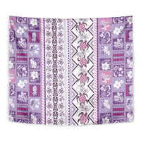Hawaii Makahiki Turtle Tapestry Violet Tapa Pattern - Polynesian Pride