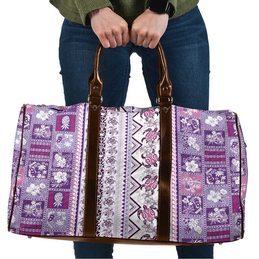 Hawaii Makahiki Turtle Travel Bag Violet Tapa Pattern LT05 Violet - Polynesian Pride