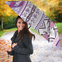 Hawaii Makahiki Turtle Umbrella Violet Tapa Pattern - Polynesian Pride