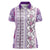 Hawaii Makahiki Turtle Women Polo Shirt Violet Tapa Pattern - Polynesian Pride