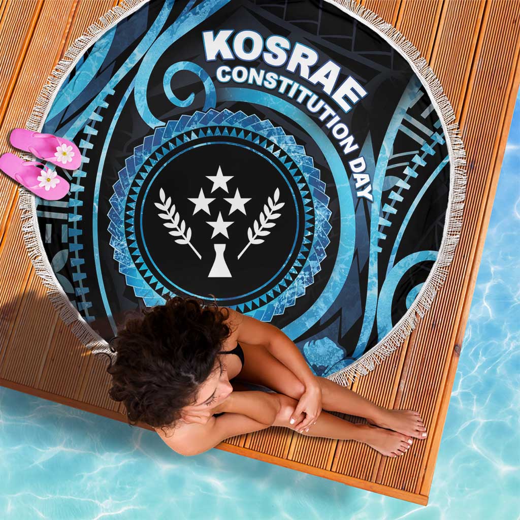 Kosrae Constitution Day Beach Blanket Ocean Floral Pattern
