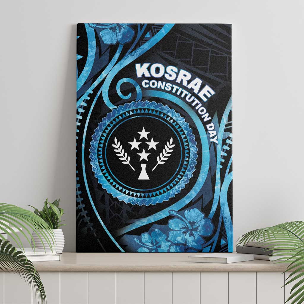 Kosrae Constitution Day Canvas Wall Art Ocean Floral Pattern
