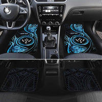 Kosrae Constitution Day Car Mats Ocean Floral Pattern LT05 Set 4pcs Black - Polynesian Pride