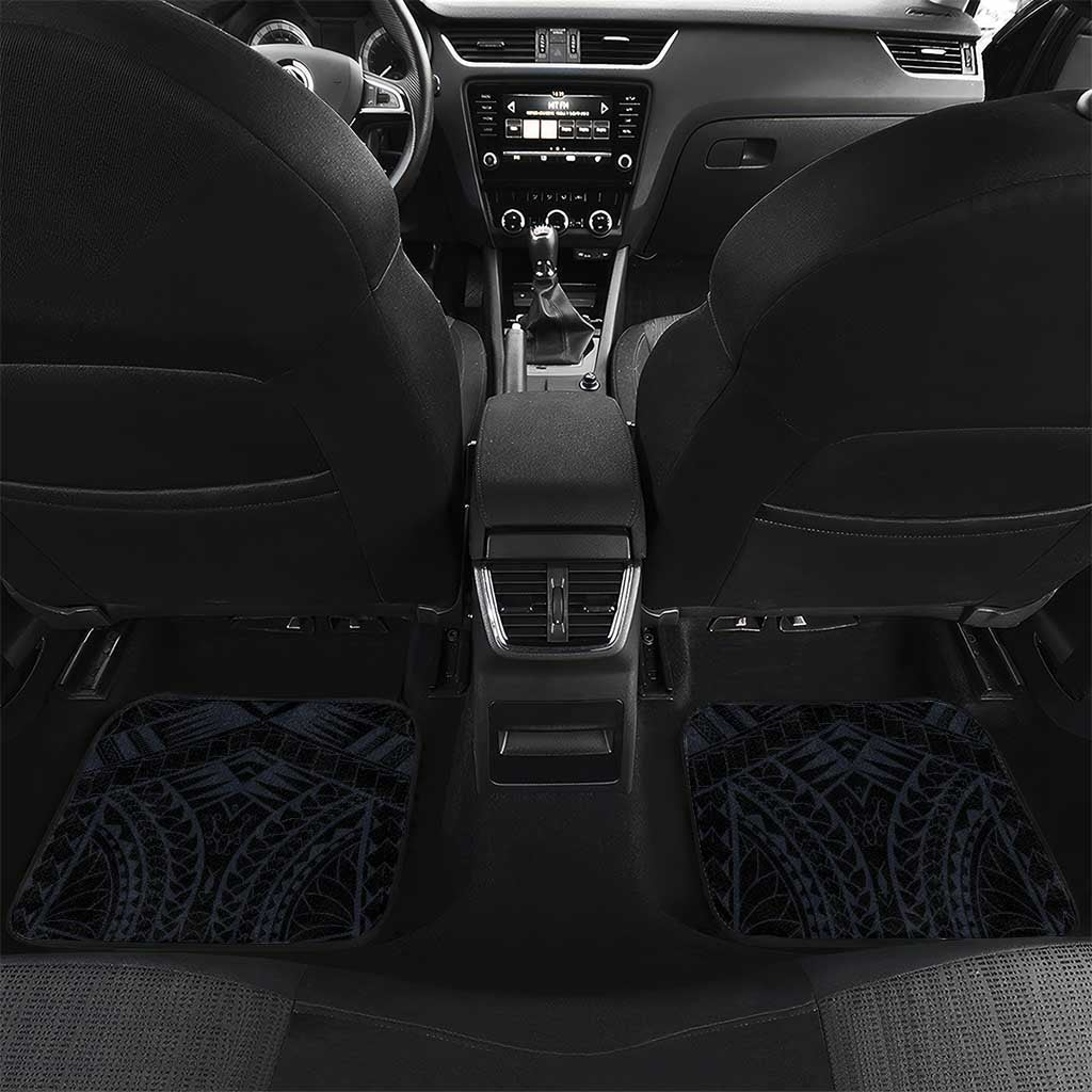 Kosrae Constitution Day Car Mats Ocean Floral Pattern LT05 Set 2pcs - Back Black - Polynesian Pride