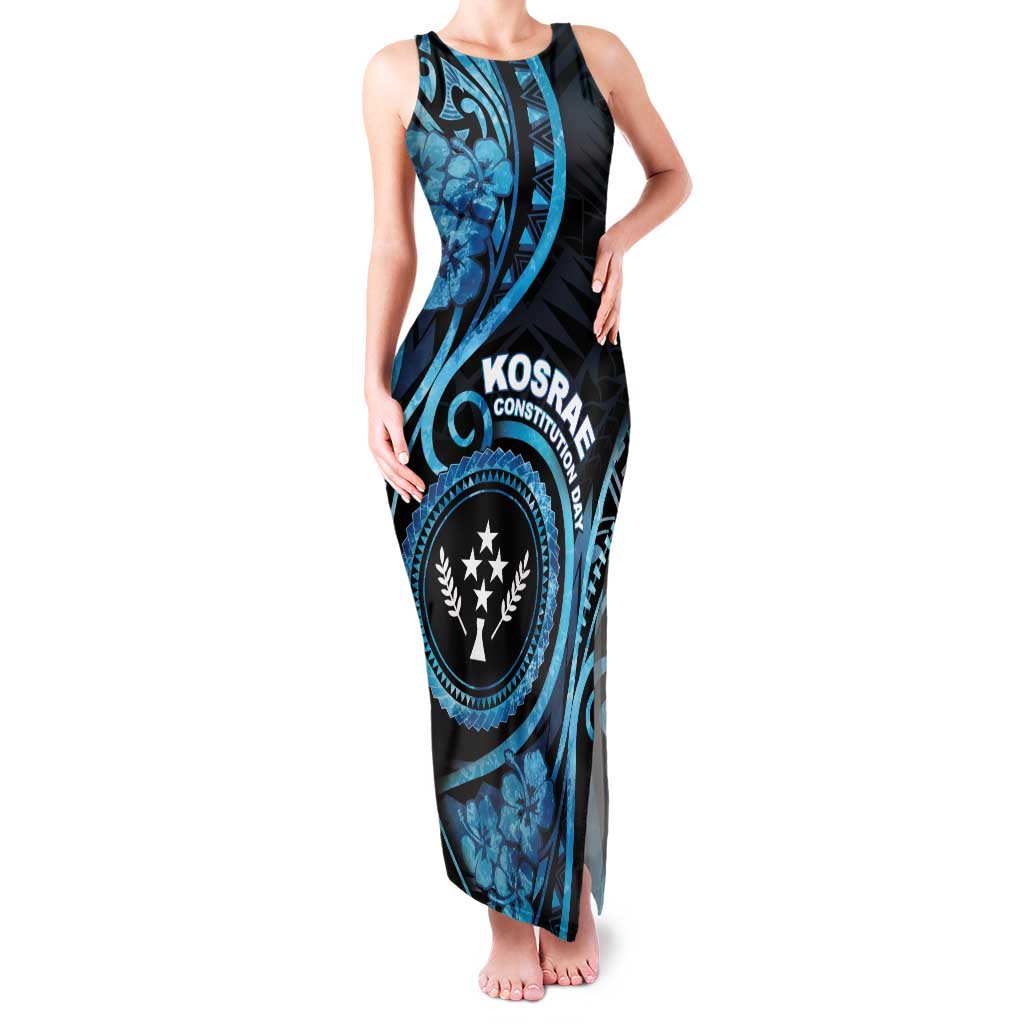 Personalised Kosrae Constitution Day Family Matching Tank Maxi Dress and Hawaiian Shirt Ocean Floral Pattern