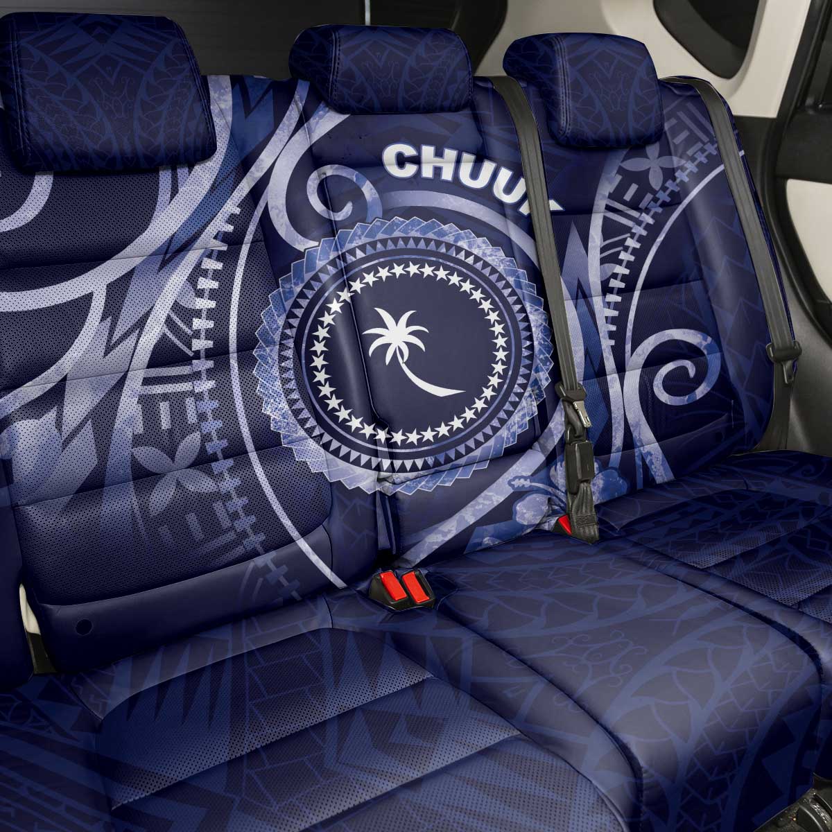 FSM Chuuk Back Car Seat Cover Ocean Floral Pattern LT05 - Polynesian Pride