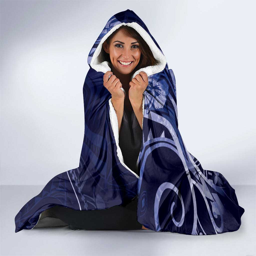 FSM Chuuk Hooded Blanket Ocean Floral Pattern
