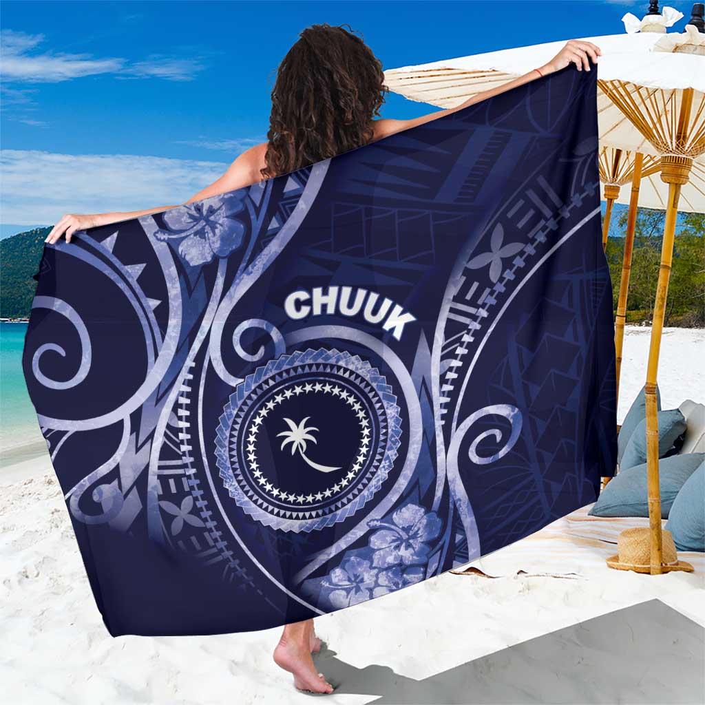 FSM Chuuk Sarong Ocean Floral Pattern LT05 One Size 44 x 66 inches Navy - Polynesian Pride