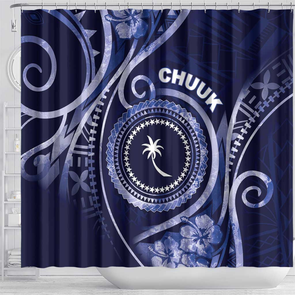 FSM Chuuk Shower Curtain Ocean Floral Pattern