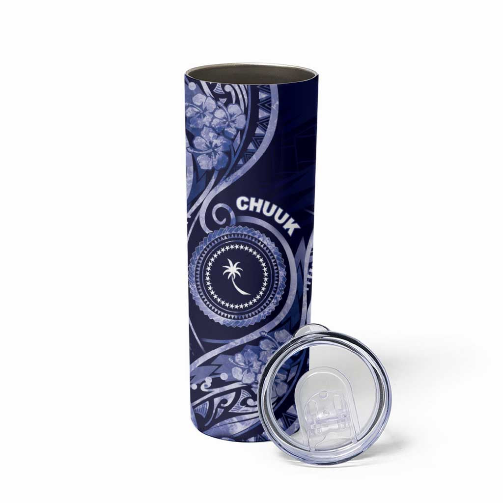 Personalised FSM Chuuk Skinny Tumbler Ocean Floral Pattern LT05 - Polynesian Pride