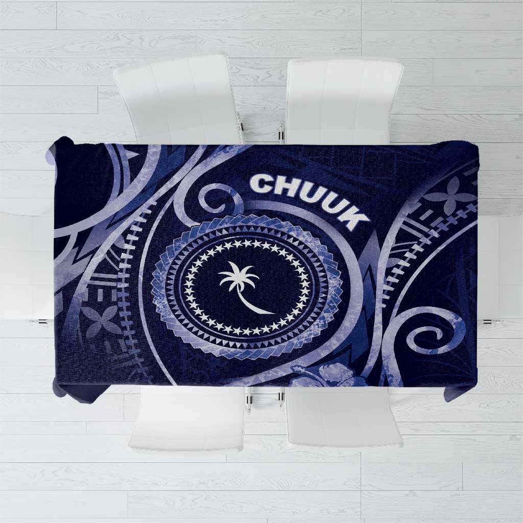 FSM Chuuk Tablecloth Ocean Floral Pattern LT05 Navy - Polynesian Pride