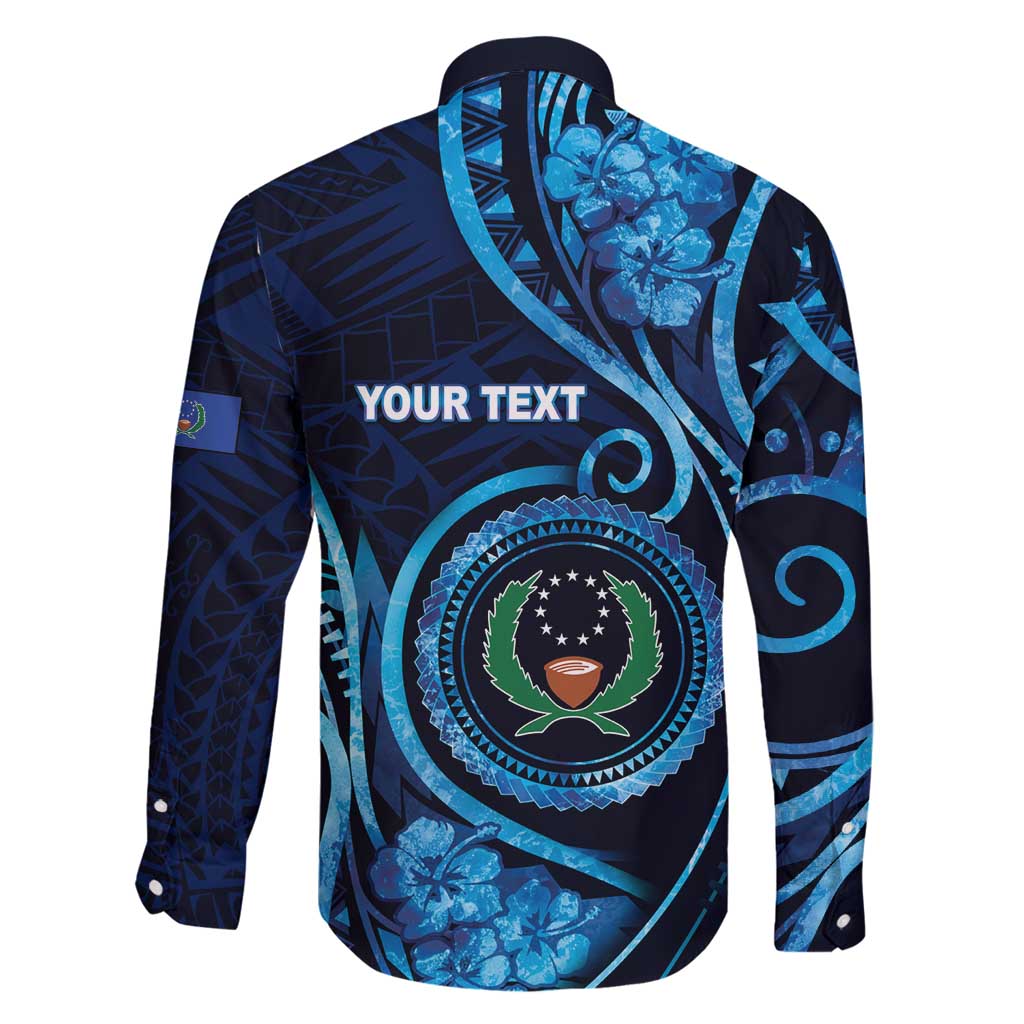 Personalised FSM Pohnpei Family Matching Off Shoulder Short Dress and Hawaiian Shirt Ocean Floral Pattern