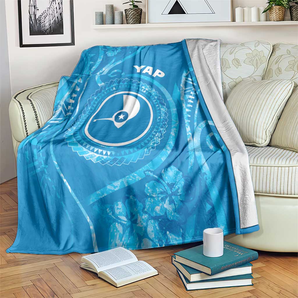 FSM Yap Blanket Ocean Floral Pattern LT05 Blue - Polynesian Pride