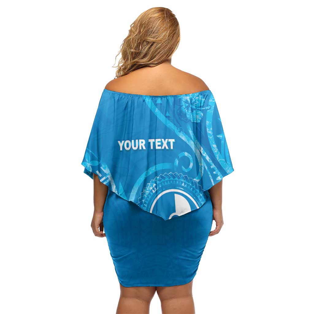 Personalised FSM Yap Family Matching Off Shoulder Short Dress and Hawaiian Shirt Ocean Floral Pattern