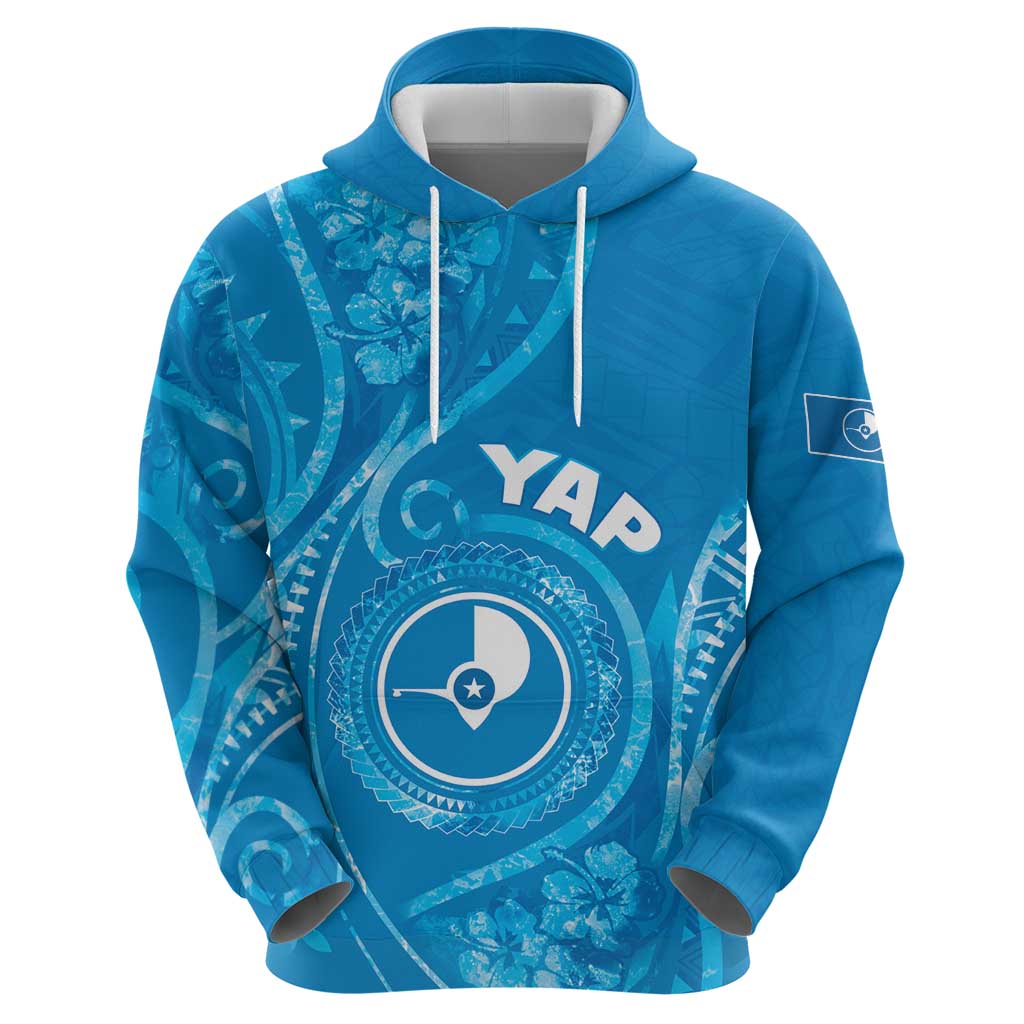Personalised FSM Yap Hoodie Ocean Floral Pattern