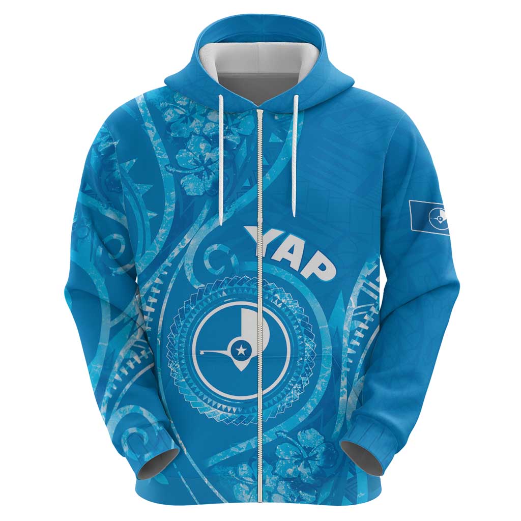 Personalised FSM Yap Hoodie Ocean Floral Pattern