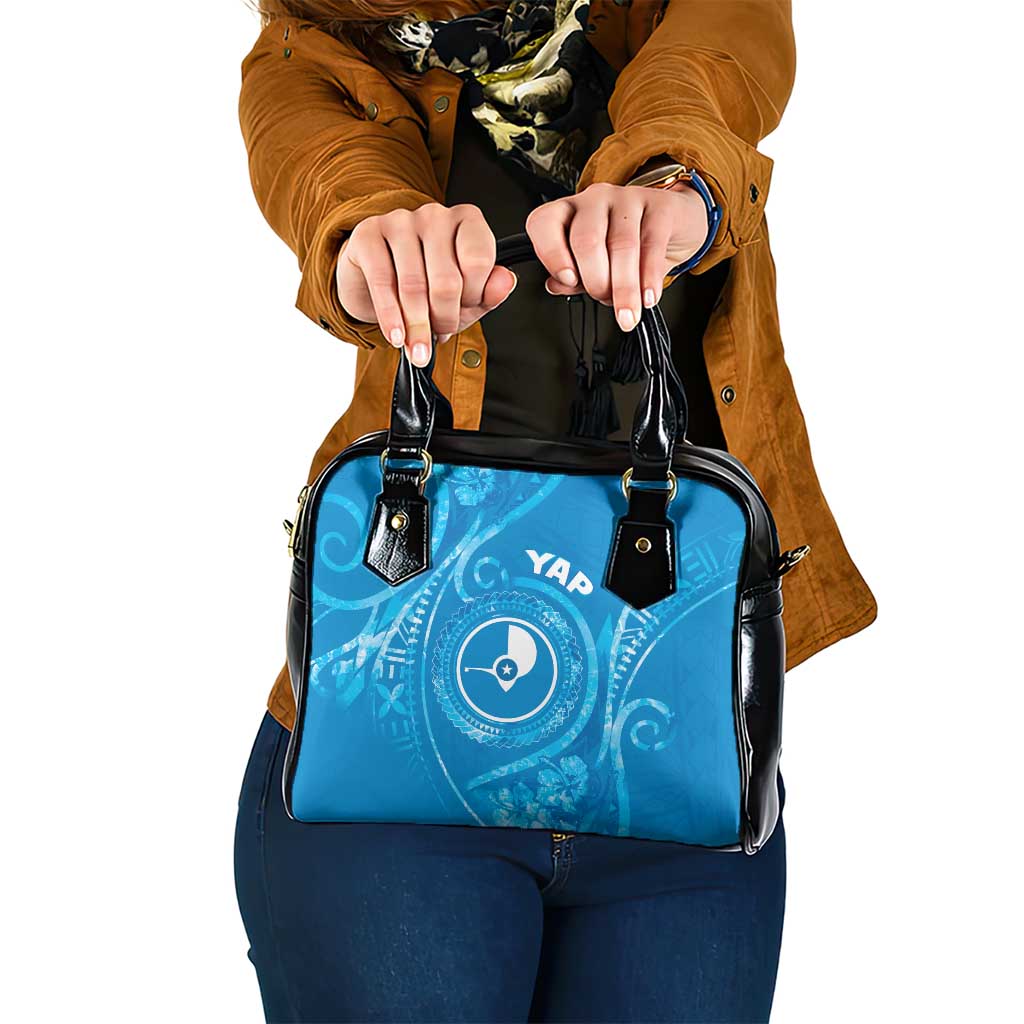 FSM Yap Shoulder Handbag Ocean Floral Pattern LT05 One Size Blue - Polynesian Pride
