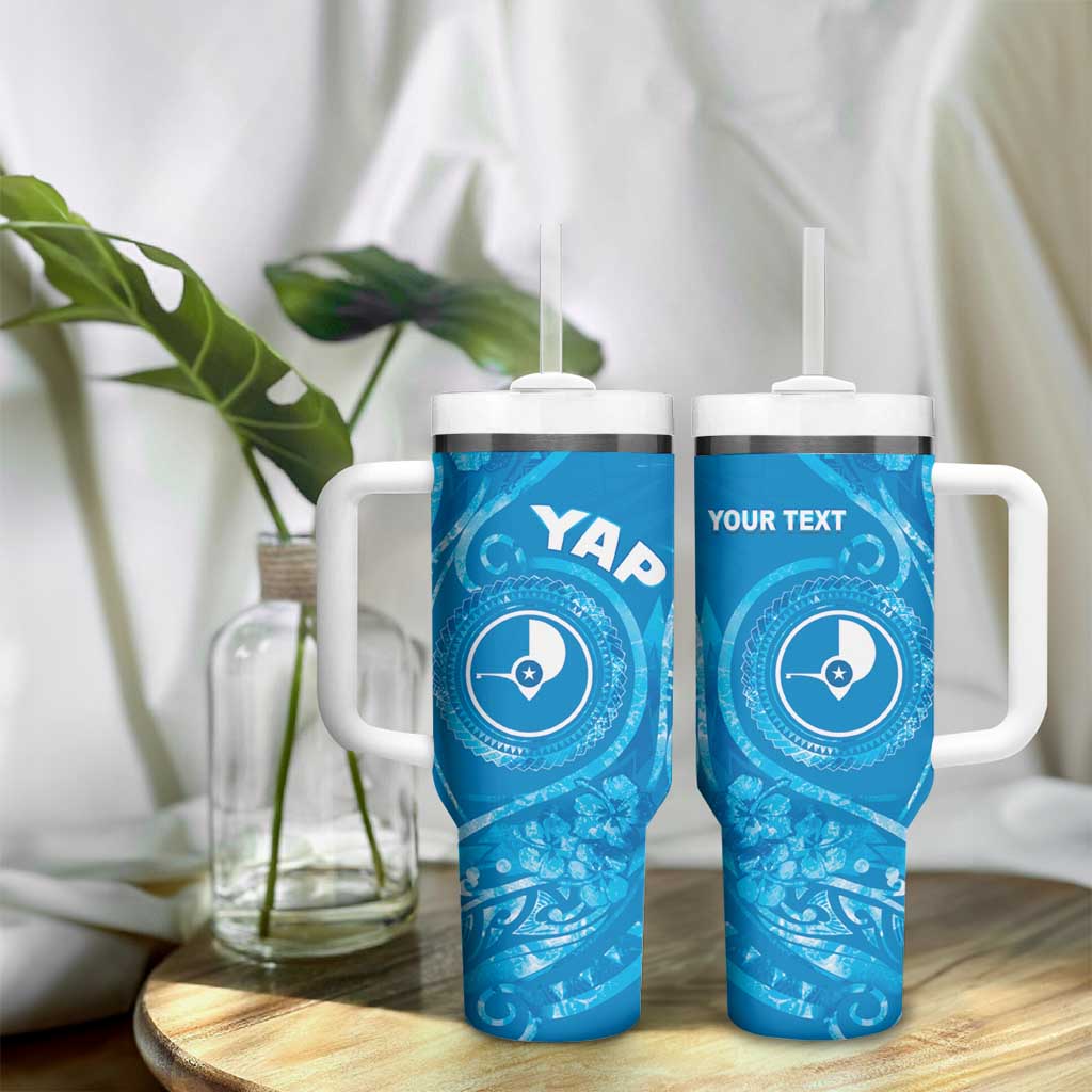 Personalised FSM Yap Tumbler With Handle Ocean Floral Pattern
