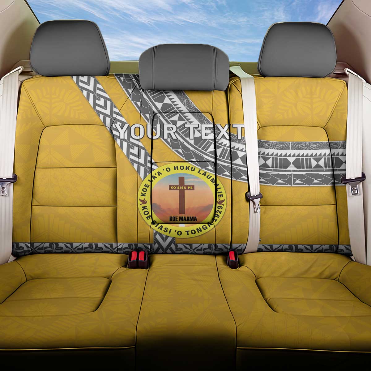 Personalised Anastasis College Back Car Seat Cover Tonga Unique Style - Polynesian Pride