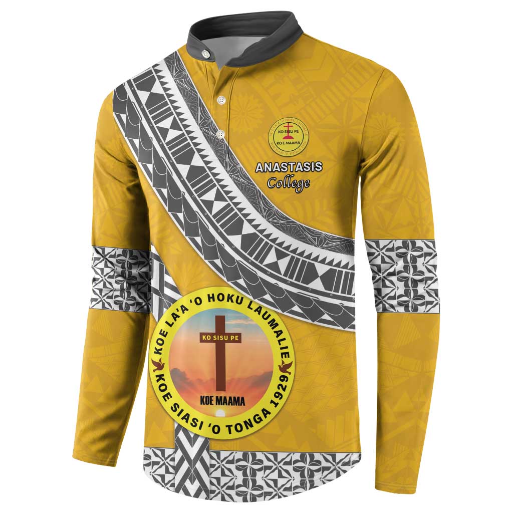 Personalised Anastasis College Button Sweatshirt Tonga Unique Style - Polynesian Pride