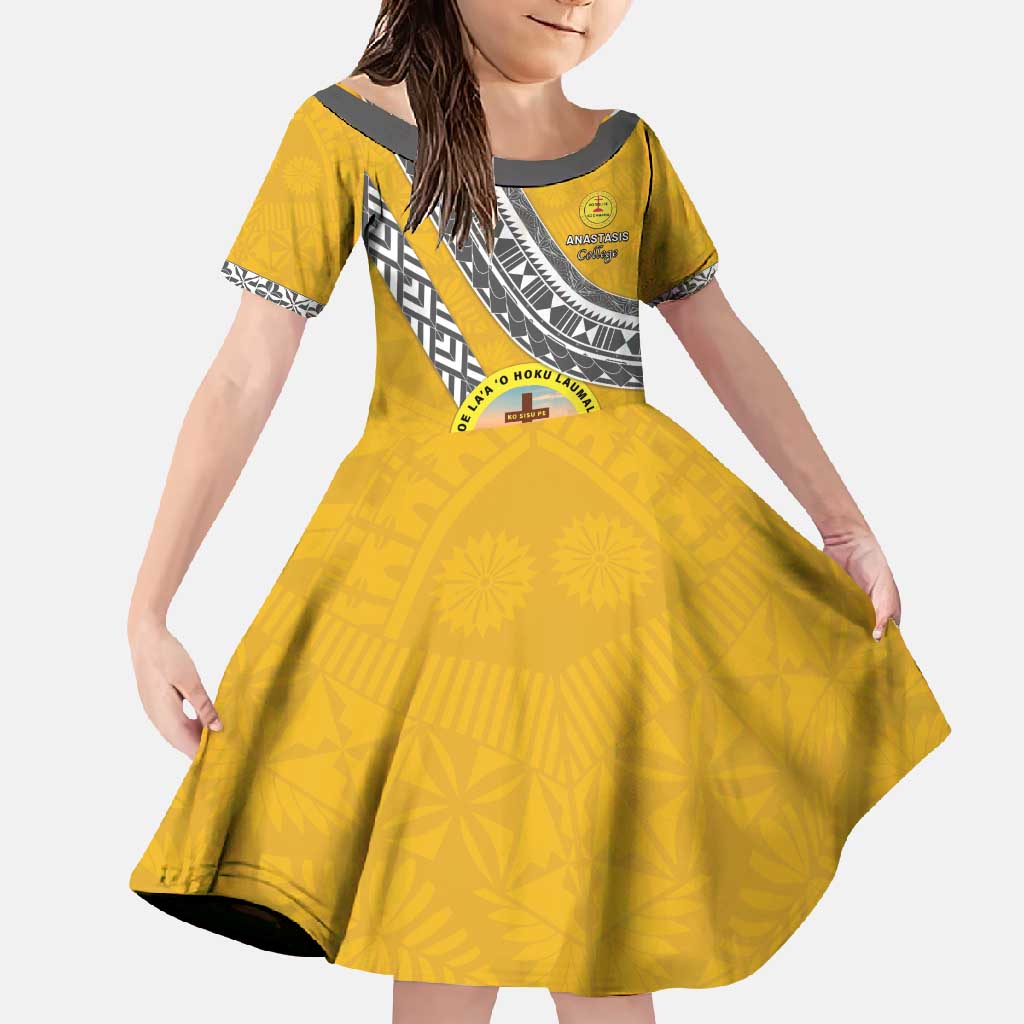 Personalised Anastasis College Family Matching Mermaid Dress and Hawaiian Shirt Tonga Unique Style - Polynesian Pride